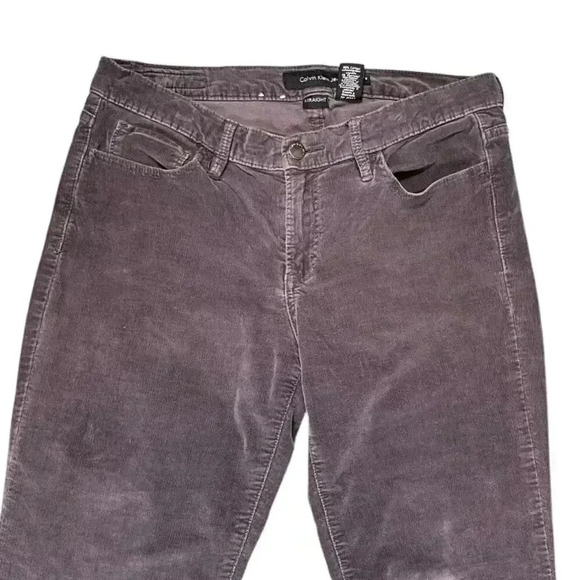Y2K Calvin Klein Women's Straight Size Leg Size 8 Brown Corduroy Grunge - Picture 2 of 10
